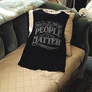 NWOT  Womens Black Tank People Matter
